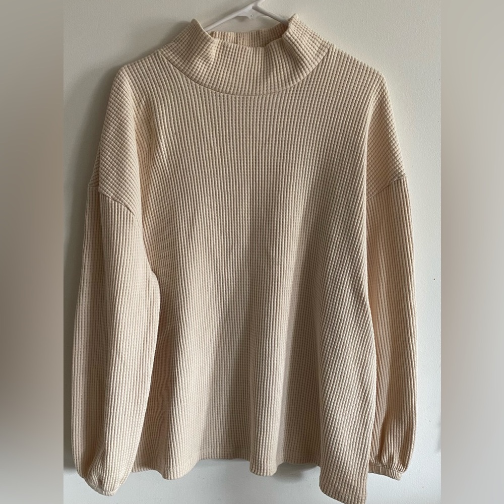Ava & Viv Men's Turtleneck Sweater in Cream